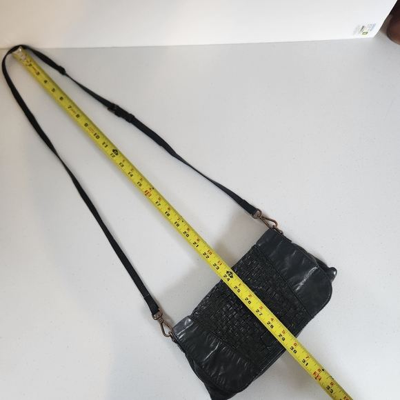 Liebeskind Berlin Sheep Leather Woven Shoulder Bag Crossbody Purse Black Boho - Picture 12 of 13